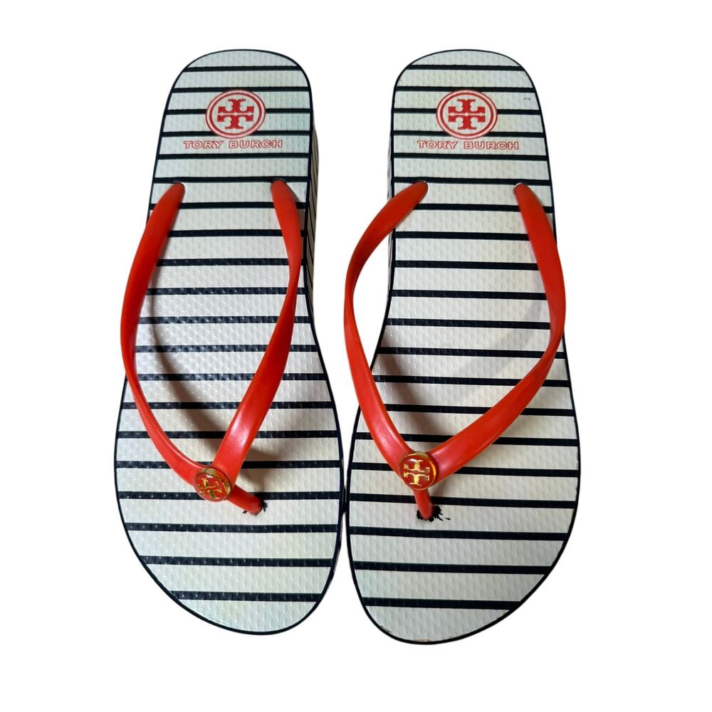Tory Burch Thandie Platform Thongs Womens 10